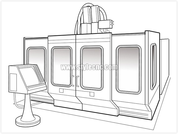 數控加工中心內部全封閉 數控加工中心內部全封閉