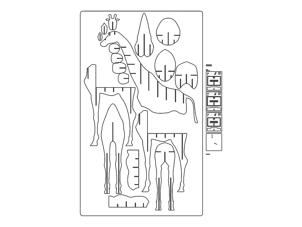 自動(dòng)套料數(shù)控雕刻機(jī)PLT文件用于長(zhǎng)頸鹿書柜
