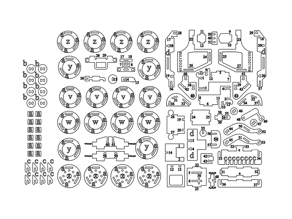 免費3D木材推土機的激光切割 DXF 文件